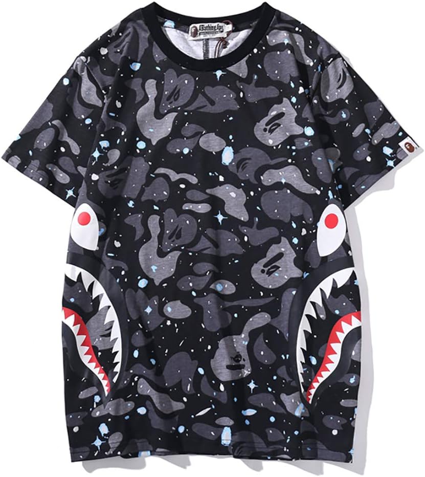 Juniors Casual Fashion Crewneck T Shirt Shark Camo Tees Tops for Teens