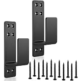 AMZFINE 2x4 Door Barricade Brackets, Heavy Duty 2pcs, Black | Door Bar Holder Brackets for Home Security