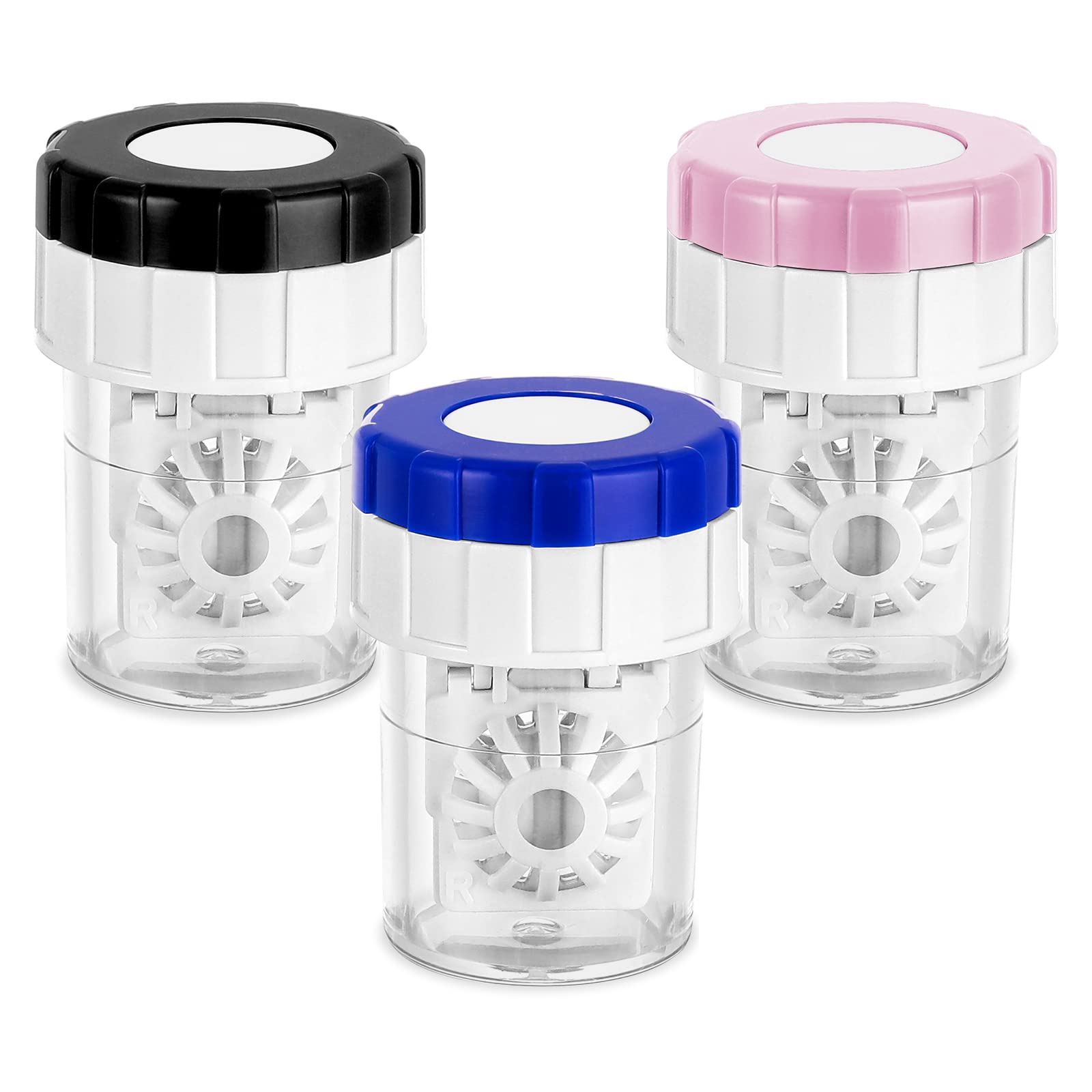 WLLHYF 3 Pcs Manually Contact Lens Washer Cleaner Contact Lens Case Portable Rotation Contact Lens Cleaning Container for Everyday Use