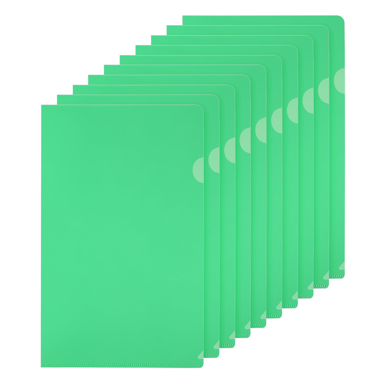 PATIKIL L Type Folders 30 Pack A4 Plastic File Project Pockets Clear Paper Document Jacket Sleeves for Office, Green