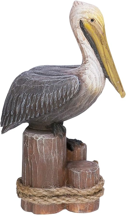 Pelican on Triple Piling 4 x 6 Inch Resin Stone Tabletop Figurine Statue Amazon.ca