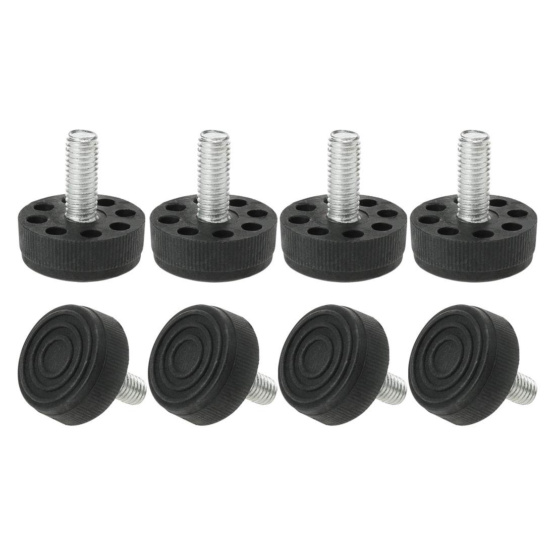 Sourcingmap M8 x 20 x 30mm Leveling Feet Adjustable Leveler Floor Protector Cover Support for Furniture Leg 8 Pack