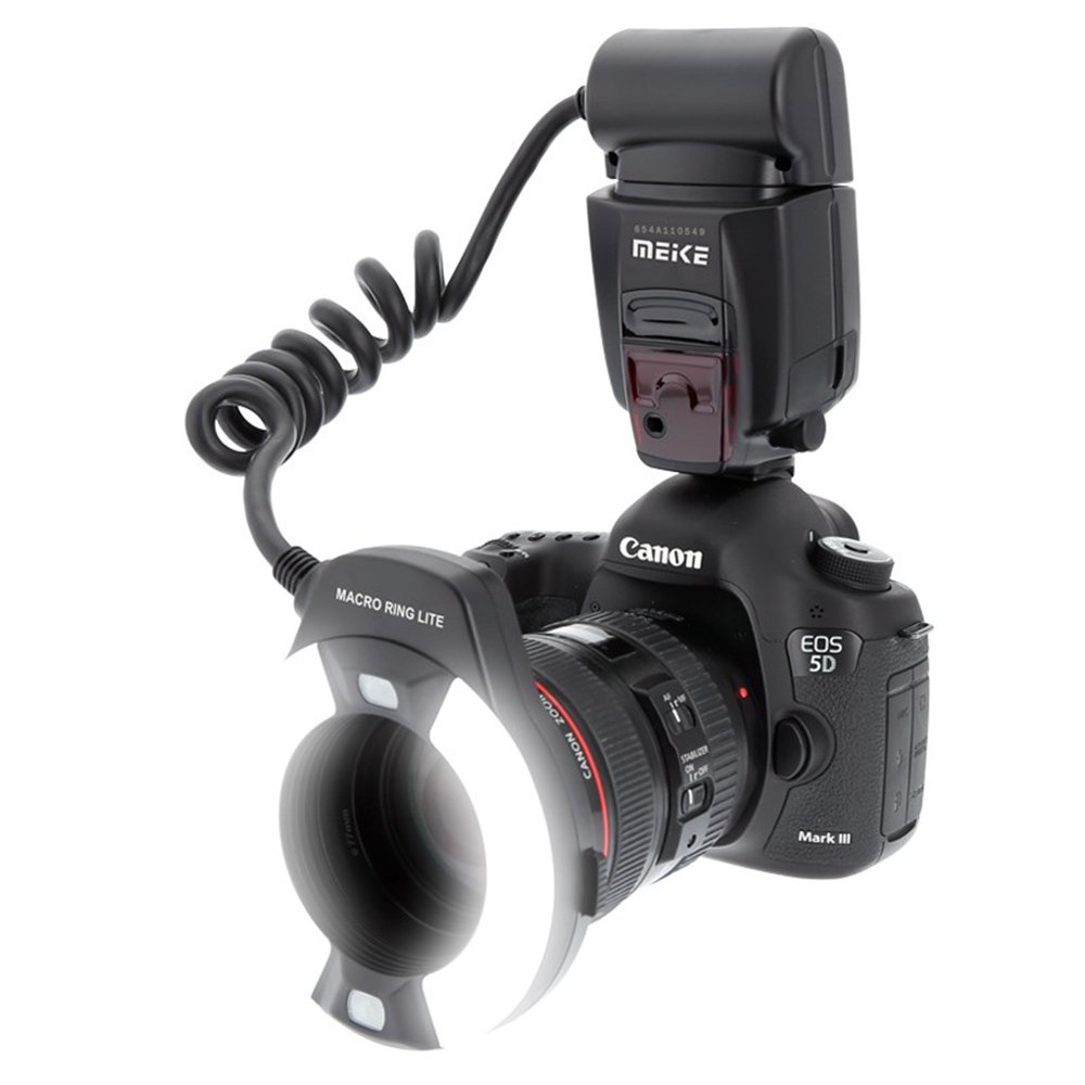 Meike Macro Ring Lite Flash Light for Canon EOS 5D Mark II, 6D, 7D, 70D, 60D, 60Da, 700D, 650D, 600D, 400D, 350D