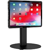 Mount-It! Universal Tablet Countertop Stand, Secure Kiosk Mount, Black | Fits 9.7-13.1in Tablets, 15 lb Capacity, 90 Deg Rotation, 180 Deg Tilt, Freestanding/Bolt-Down/Grommet, VESA 75x75