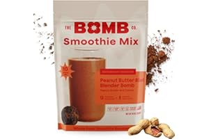 BLENDER BOMBS The Bomb Co. Blender Bomb, Peanut Butter Blast, Superfood Smoothie Mix with Chia Seeds, Hemp Seeds, Peanuts, & Amino Acids for Antioxidants, Gluten Free, High Fiber, 10 Servings
