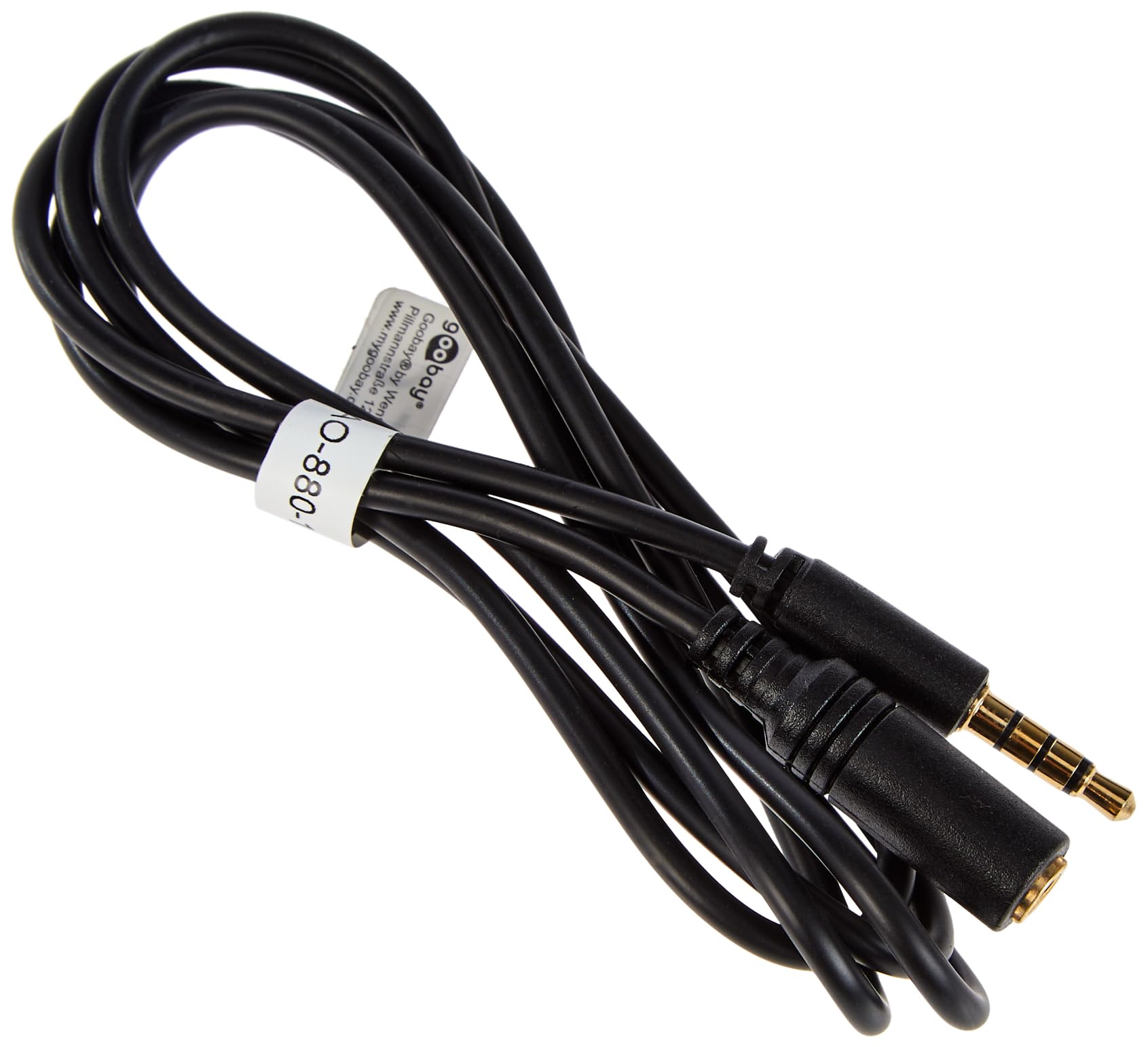 Goobay 62477 Audio Extension Cable for AUX Headphones 4 Poles 3.5 mm Slim CU, 1 m Cable Length