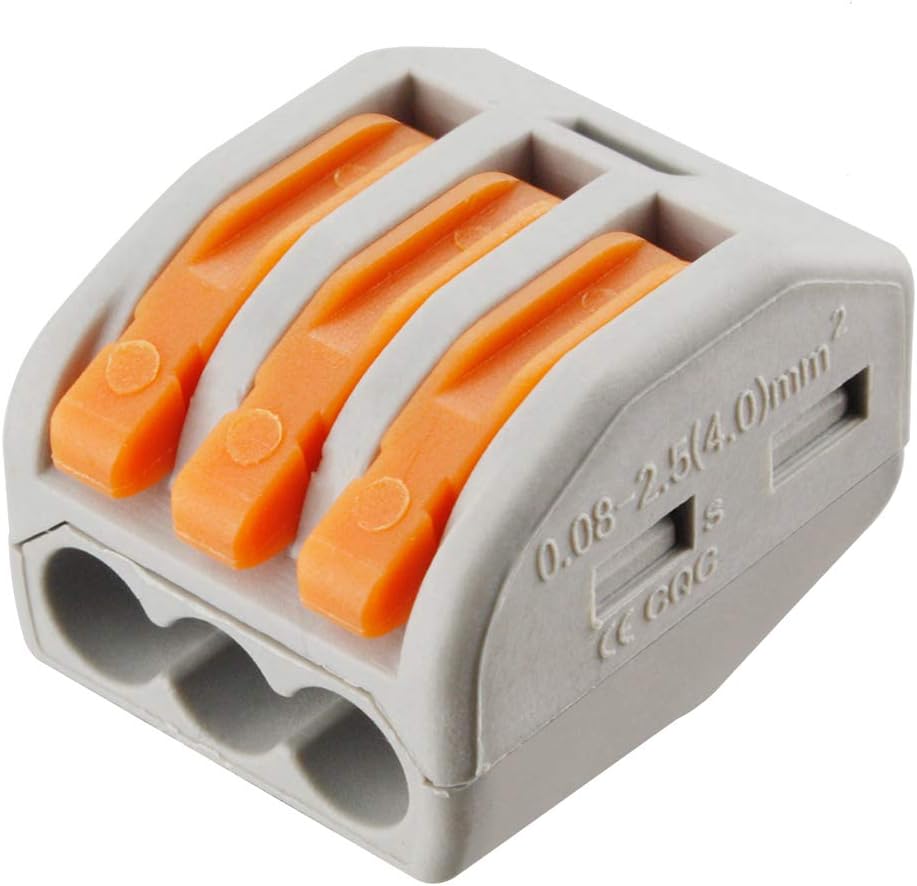 XHF 100 Pcs 222413 Levernuts 3 Conductor Combination