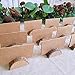 Supla 20 Pcs Rustic Wood Wedding Place Card Holders with 30 Pcs Kraft Tented Cards Half-Round Table Numbers Holder Stand Wooden Memo Holder Card Photo Picture Note Clip Holders Escort Card Holder