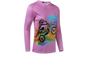 YOUALSO Long Sleeve MTB Jersey Women, Dirt Bike Shirt for Mountain Motocross Biking BMX Motorcycle Fishing Off Racing