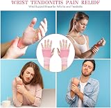 ACWOO Wrist Brace 2 Pack Elastic Support with Strap Pink Right Left view 5