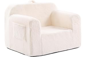 Givjoy Toddler Chair Plush Couch, Comfy Kids Sofa Lounger for Bedroom, Convertible Couch for Girls & Boys, Reading Chair