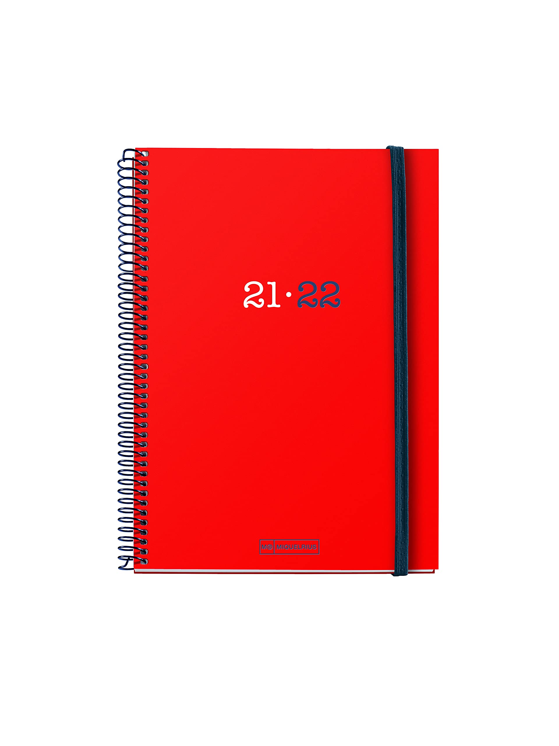 MIQUELRIUS - School Diary 2021-2022 – Plus Size 15 x 21.3 cm, Day Page, College Red, Spanish Language