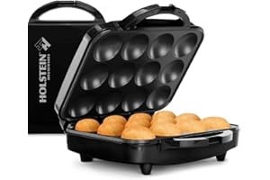 Holstein Housewares - Non-Stick Full Size Cupcake Maker, Black - Makes 12 Cupcakes, Muffins, Cinnamon Buns, and more for Birthdays, Holidays, Bake Sales or Special Occasions