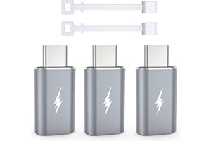 TechMatte 3 Pack Lightning to USB-C Adapter, 1.8-2.2A 15W Fast Charging Support Data Sync, Compatible with iPhone 16 iPhone 15 Series, Not for Headphones/OTG Android, with Anti-Lost Holder