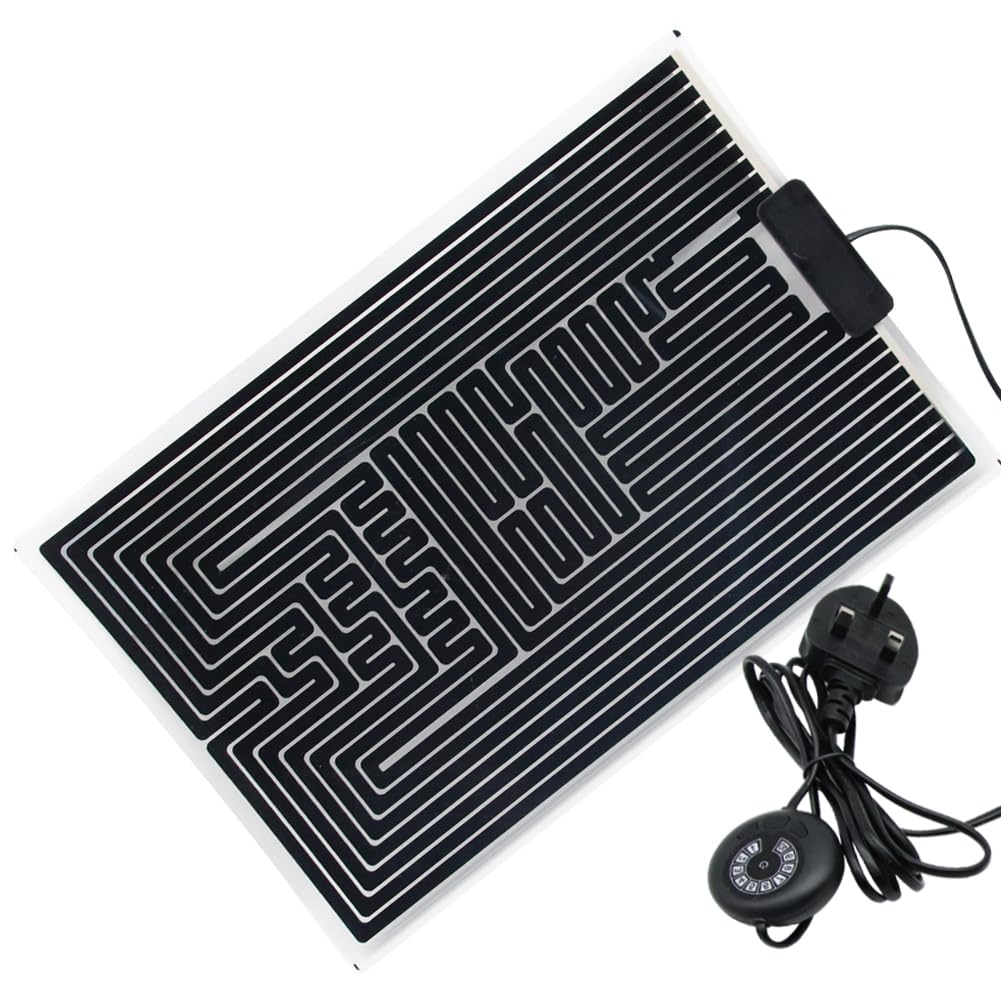hisunfarm Reptile Heat Mat Terrarium Vivarium 40 Watt Heating Pad with 10 Levels Temperature Adjustment for Tortoise Snakes Lizard Gecko Hermit Crab Turtle (40 Watt(28 * 42 cm))