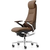 Genuine Leather Executive Office Chair，Top-Grain Cowhide, Ergonomic Design | Adjustable seat and headrest heights, 3-position recline (lockable)&mdash;suitable for home offices and high-end office settings.