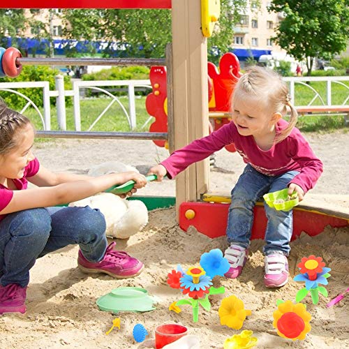 BigOtters Flower Garden Building Toys, 60PCS Stem Toy Educational Stacking Game Playset Gardening Pretend Gift for Girls