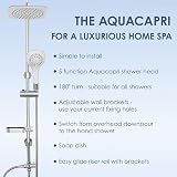 AQUALONA Aquacapri Shower Column Chrome 92x15x16 cm Rainfall Shower Head view 2