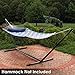 Sunnydaze Double Hammock Stand for Outside - 400-Pound Capacity Indoor/Outdoor Hammock Frame - Black Powder-Coated Finish - 15-Foot