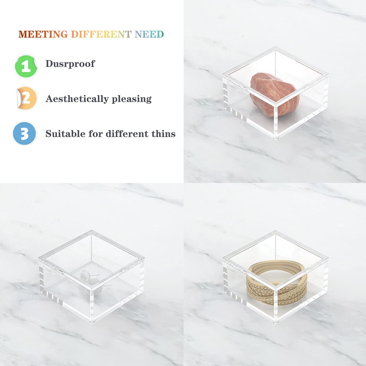 Mua AITEE Acrylic Box with Lid, Clear Cube Display Case, MultiPurpose