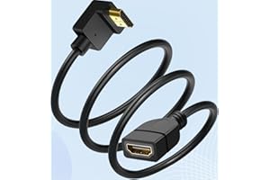 HDMI Extension Cable Up Angle 1.5 Feet 4K HDMI Extender Male to Female Adapter Cord 90 Degree HD Video Converter for Monitor,