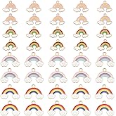 BEAMARKER 40Pcs 4 Styles Enamel Rainbow Charms Alloy Rainbow and Cloud Charms Pendants Bulk Jewelry Making Crafting Supplies Accessory for DIY Bracelets Necklaces Earrings Keychains
