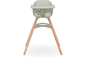 Lalo The Chair Convertible 3-in-1 High Chair for Babies & Toddlers, Dishwasher Safe Tray, Adjustable Footrest, Sage