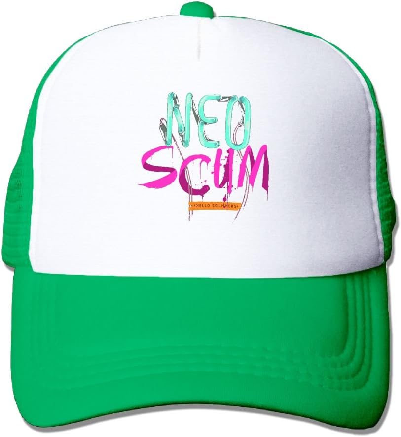 Mieba NeoScum Logo Hello Scummers Mesh Hat Golf Trucker Hats Black