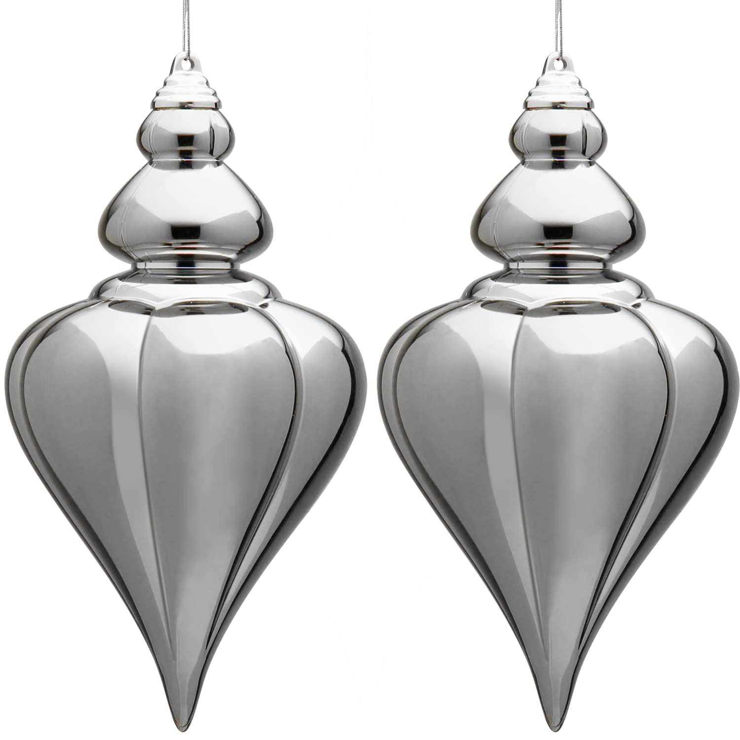 Briful 23CM Large Christmas Baubles - Shatterproof Christmas Tree Decorations, Silver Baubles Hanging Ornaments for Holiday Festival Xmas Decor