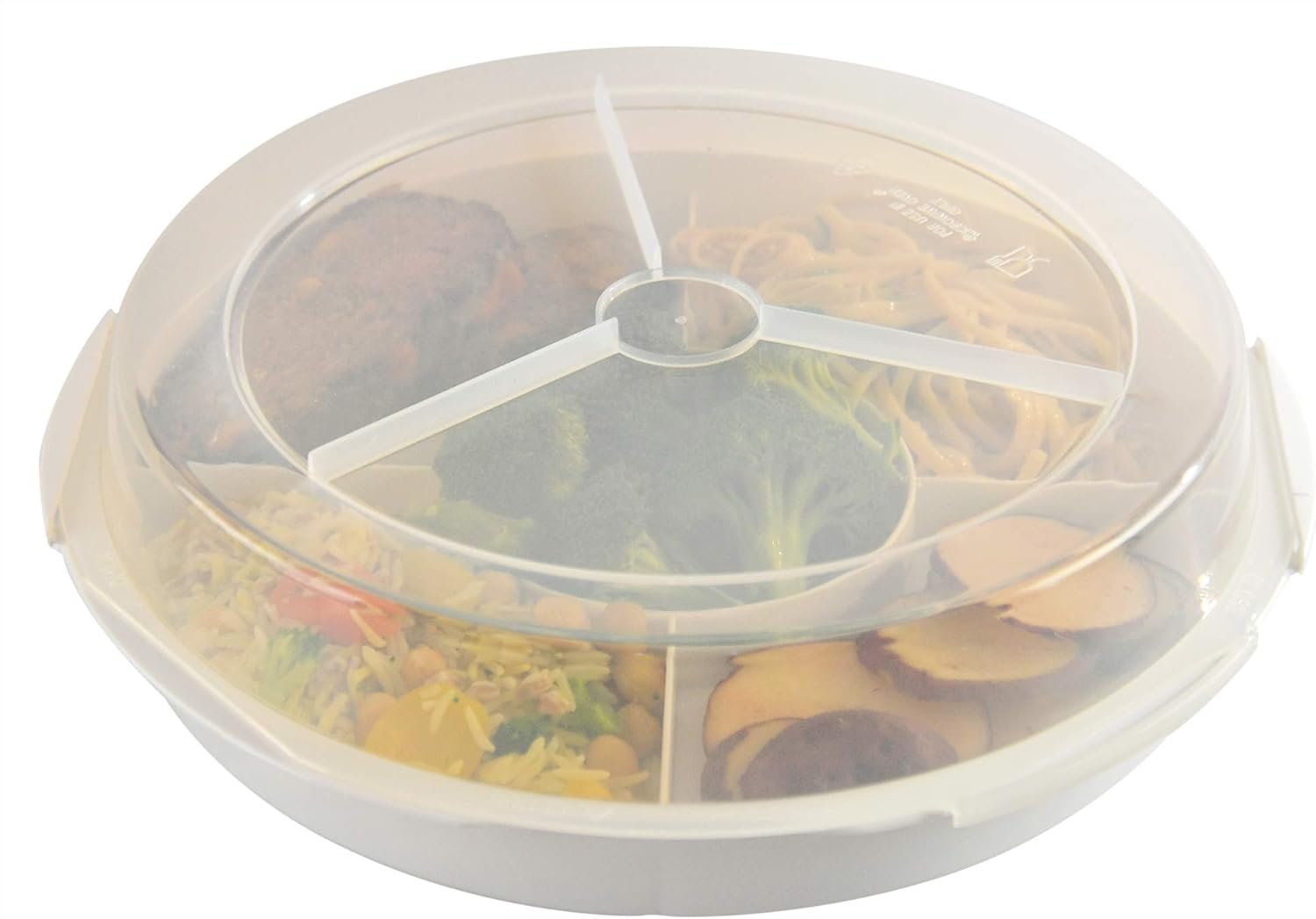 HOMEX Microwavable 5Section Tray with Locking Lid, Multi