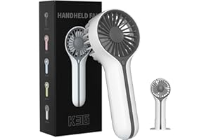 BDXXJ Mini Personal Fan Handheld, Small Portable Handheld Fan, Battery Operated, USB Rechargeable Face Makeup Lashes Desk Fan with Base, for Kids, Girls, Women, Men, Indoor, Outdoor Travelling, White