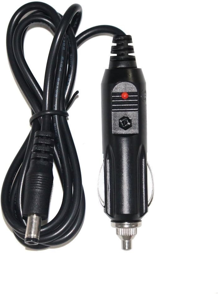 KUNCAN 4FT 12V Cigarette Lighter to DC5521 Power Cable, 5A Fuse, Car Charger for GPS DVD Player, Bluetooth Speakers
