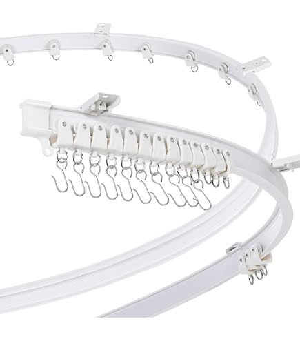 Ceiling Curtain Track System – 3Ft To 9Ft Aluminum Rail, Room Divider Track For Shower & Living Room