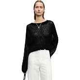 Silk Cashmere Blend Sweater for Women, Lightweight Crewneck Knit Pullover Jumper for Spring Layering