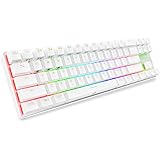 DREVO Calibur 71-Key RGB LED Backlit Wireless Bluetooth 4.0 / USB Mechanical Keyboard Black Switch Sliver White