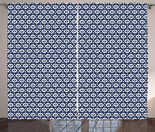 ایگرد خرید از آمازون Ambesonne Ikat Curtains Circles With