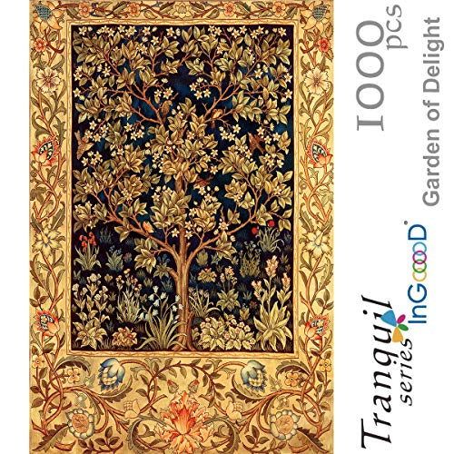 Ingooood- Jigsaw Puzzles 1000 Pieces for Adult- Tranquil Series- Garden of Delight_IG-0363 Entertainment Wooden Puzzles Toys