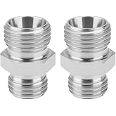 SING F LTD 2 Pieces Hydraulic Hoses Pipes Adapter Carbon Steel M14x1.5 mm to M16x1.5mm Hose Fitting Connector for Air Pipelin