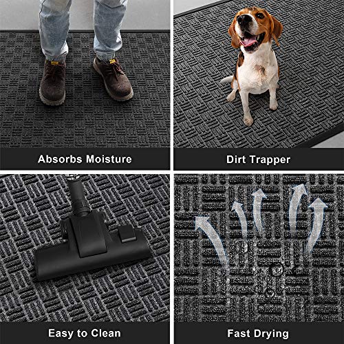Amagabeli Large Outdoor Door Mats Rubber Shoes Scraper 36" x 61.5" for