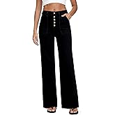MARIASHA Women's Straight Leg Jeans High Waisted Button Fly Stretch Denim Pants for Women