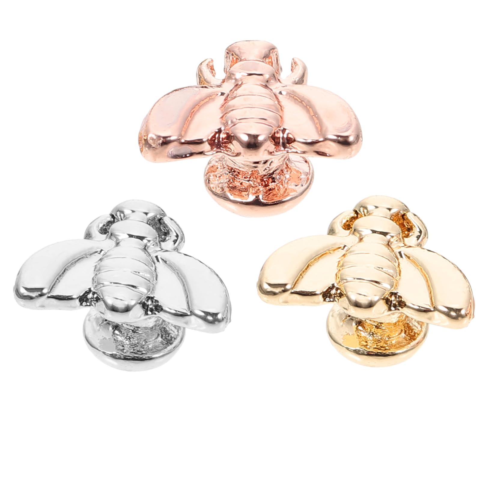 COLLBATH 3pcs Bee Shape Silicone Watchband Buckle Charms Decorative Strap Ornaments Gold Rose Sturdy for Enhanced Watch