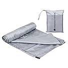 The Friendly Swede Extra Spacious Travel and Camping Sheet Sleeping Bag Liner (Silver)
