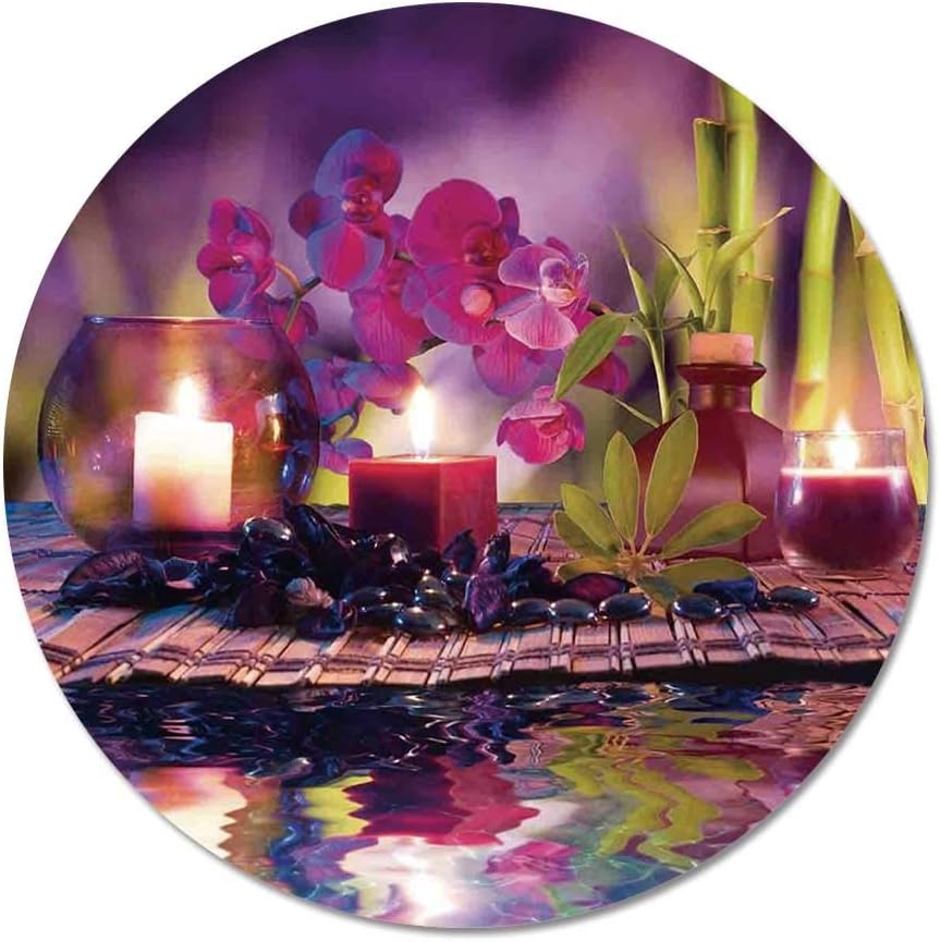 SPA Decor - Felpudo Redondo de 23.6 Pulgadas, orquídea de Arena y