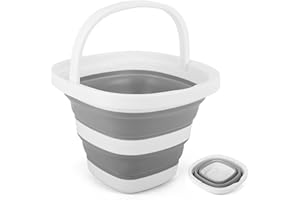 BIDFUL Collapsible Bucket 5L, Foldable Mop Bucket Car Wash Buckets with Handle for Cleaning Supplies, Portable Sink Wash Basin Storage Bin Ice Tub for Fishing Beach Outdoor Camping Kitchen RV Accessories