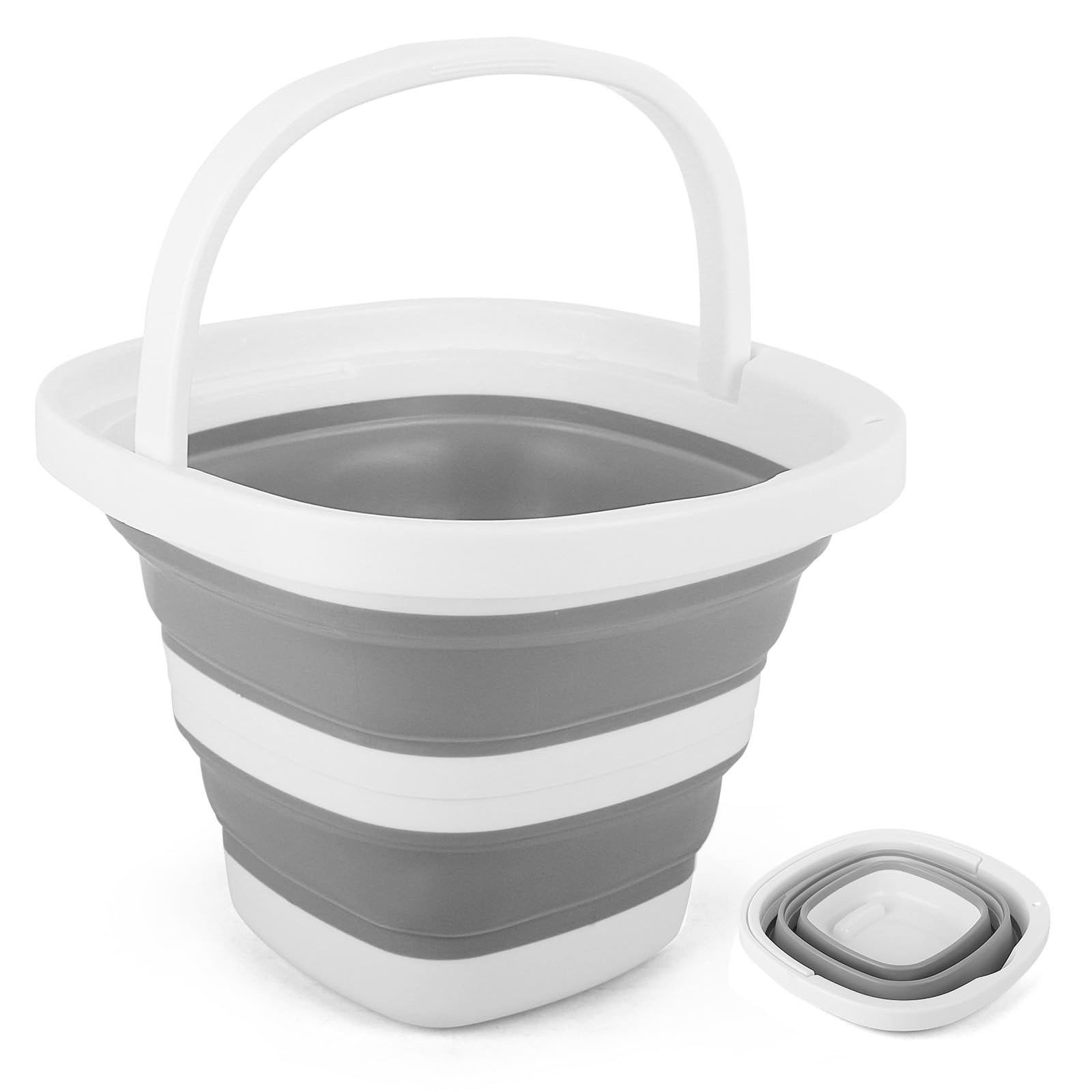 Photo 1 of Collapsible Bucket 5L, Foldable Mop Bucket Car Wash Buckets with Handle for Cleaning Supplies, Portable Sink Wash Basin Storage Bin Ice Tub for Fishing Beach Outdoor Camping Kitchen RV Accessories