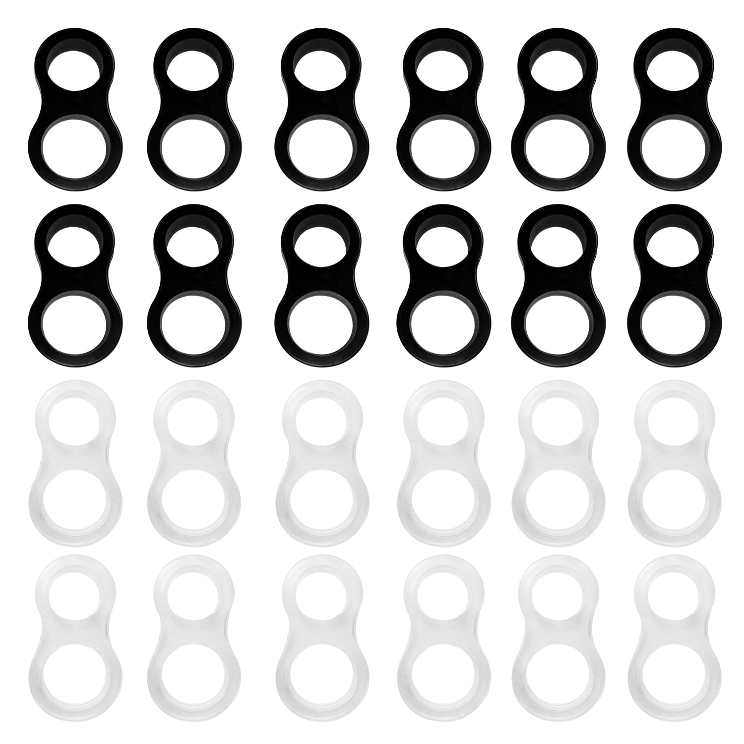 24 Pcs Door Handle Stopper,Black & Transparent Stops for Doors and Windows Handles,PVC Door Handle Protector,Shock Protection