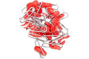 CHEOTIME 30Pcs Bait Clip, Lightweight Fishing Tackle Kit Stainless Steel Impact Clips Fishing Board Release Clamp Fish Hook D