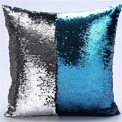 3D Pillowcase Decorative Cushion Covers Mermaid Pillow Case Cover Reversible Throw Pillow Pillowcases For Sofa Home Decor Silver Blue 400mm400mm