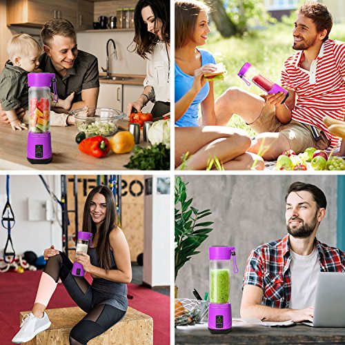 SUNAVO BL-09 Portable Blender Mini Travel Juice Cup,USB Rechargeable Blender Shakes and Smoothies,Blender Smoothie Single Served,with USB Charging Sport Mini Juice Maker,Purple