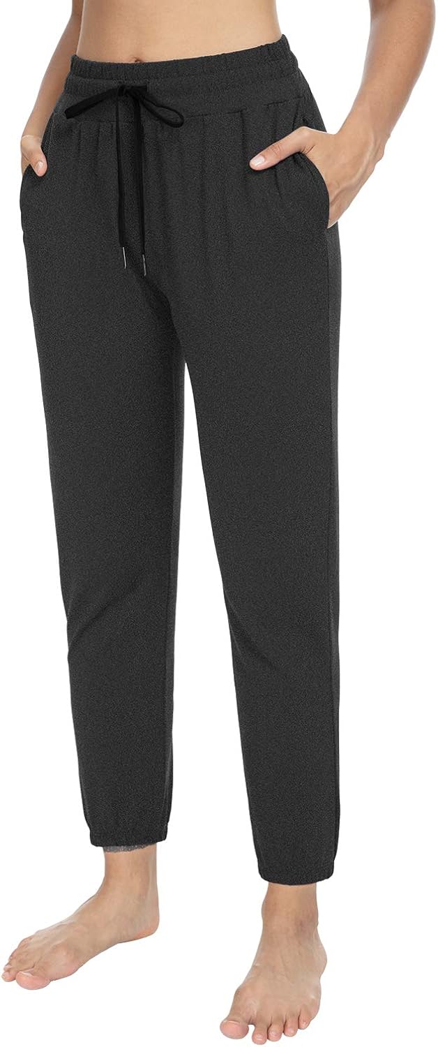 Sarin Mathews Womens Athletic Joggers Pants Comfy Drawstring Workout Lounge Pants Yoga Sweatpants for Women with Pockets: Clothing